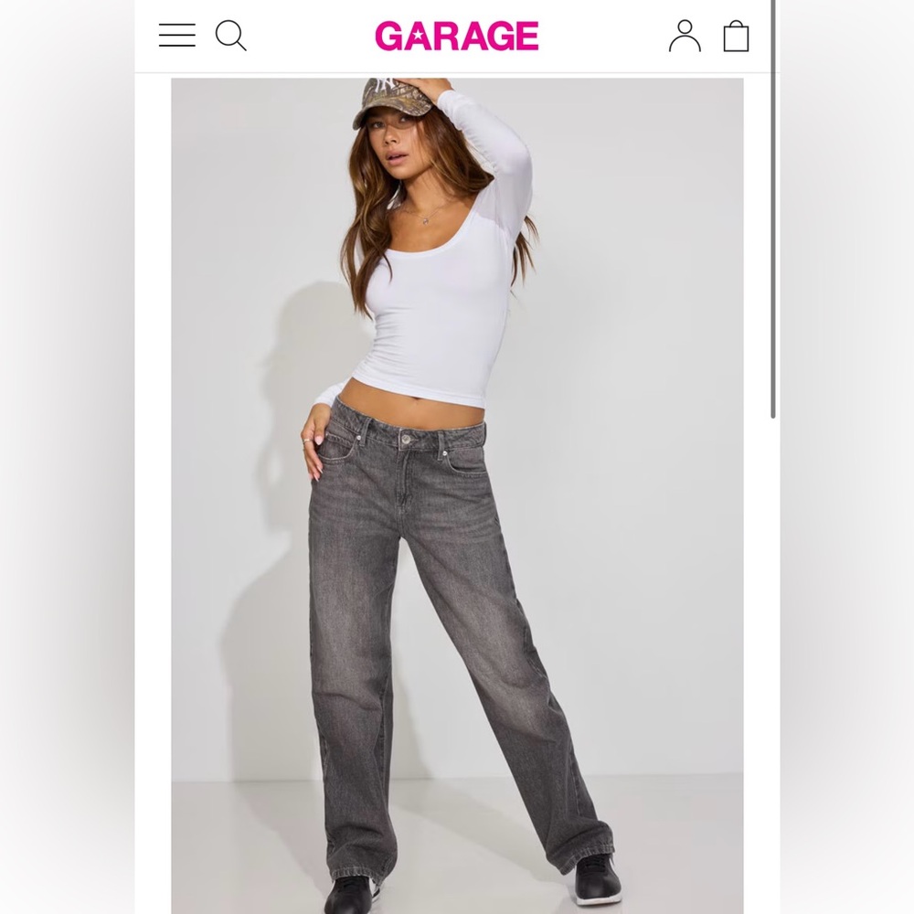 Garage Women's Charcoal Straight Leg Jeans